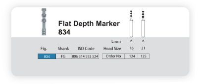 فرز الماسی مدل سر موج دار توربین 5 عددی Dental Diamond Burs Flat Depth Marker 834 برند Sani