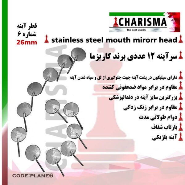 سرآینه شماره 6 کاریزما Charisma?- سرآینه دندانپزشکی - ابزار معاینه دندانپزشکی -تهران دنت